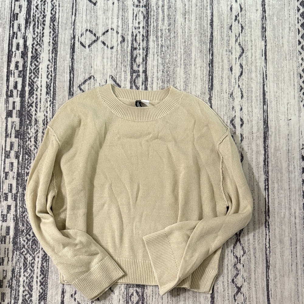 H&M Beige Crew Neck Sweater